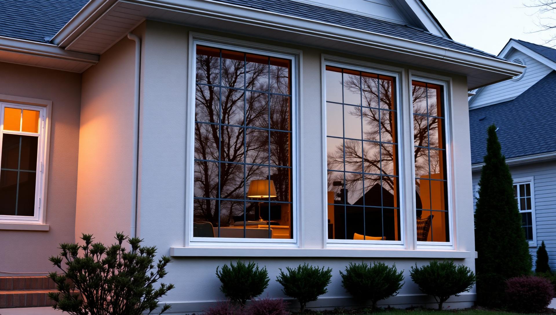 Premium replacement windows on a modern suburban home
